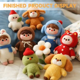 Needle Felting Kit with 40 Vibrant Colors Wool Roving – Complete Felting Kit Includes Essential Needle Felting Tools, Felt Molds & Portable Storage Box – Perfect for DIY Craft, Gift Making