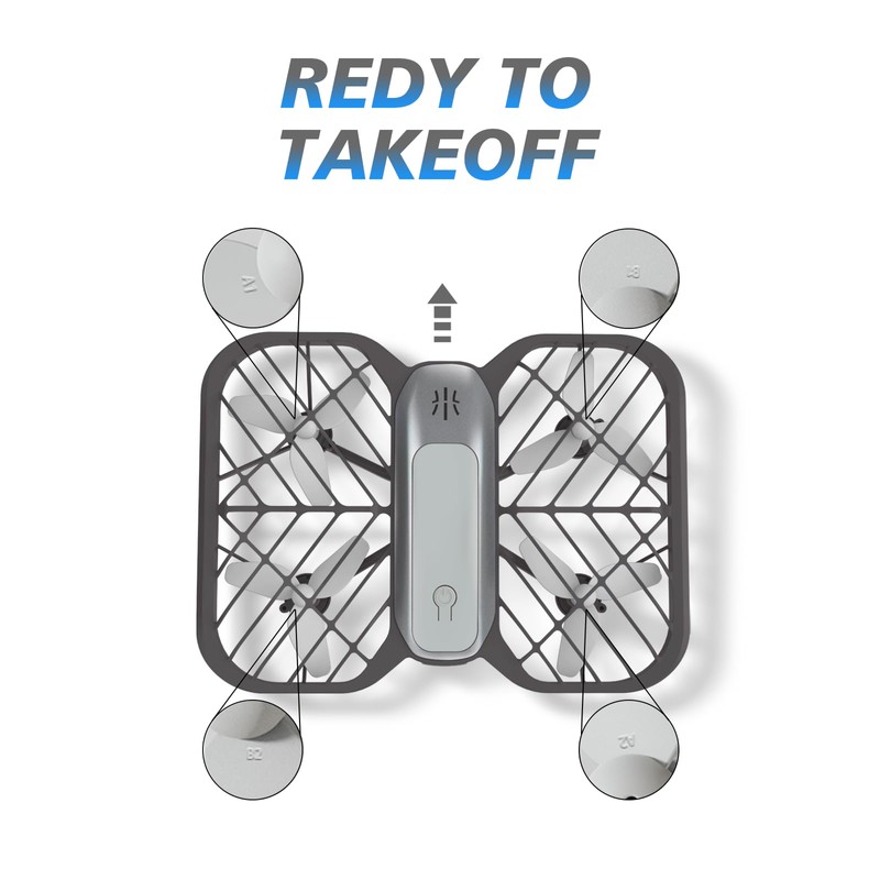 UranHub M10 Mini Drone Propellers, 4 PCS Grey Replacement Propellers