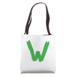 Creative Bold Green Letter W - Design Alphabet - Marker Tote Bag
