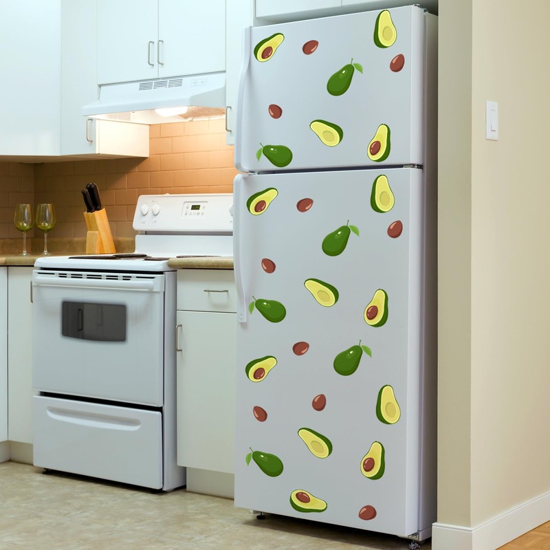 Fujitoya Wall Sticker, Plants, Leaves, Fruits, Avocado, Removable, Scandinavian Style,