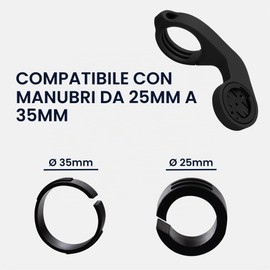 kwmobile Supporto Manubrio Compatibile con Garmin Edge Staffa - Attacco MTB Bici - Adatto a GPS Ciclocomputer e Modelli Universali - Accessori Ciclismo