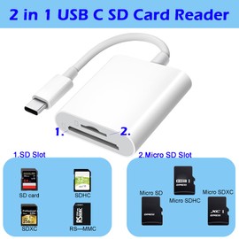 Zvorgath SD/TF Card Reader - USB C Adapter for iOS/Android/Windows Memory Card Reading - Type-C Only