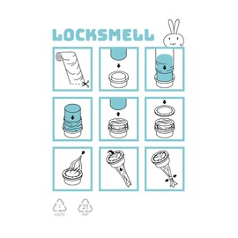 LOCKSMELL Nappy Bin Liner (200m) Compatible with Tommee Tippee Sangenic & Other Nappy Bin Cartridges| Equivalent to 16 Sangenic Refills + REFILL TUBE