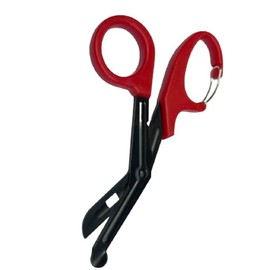IMKRC Titanium Bandage Shears Scissors EMT and Trauma Shears, Bent Stealth Black Coated for Nurses, Students, Emergency Room (Red, 19cm)