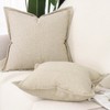 MADIZZ Set of 2 Linen Throw Pillow Covers with Broad
