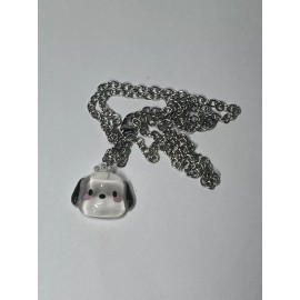 Sanrio Pochacco Figure Resin Pendant Necklace w/ Tin Chain 11.5" New
