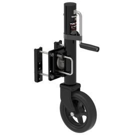 TOWKING 8" Spoke Wheel Trailer Jack, 10" Vertical Movement, 1500 lbs, for RV, Boat, Trailer and More, Black