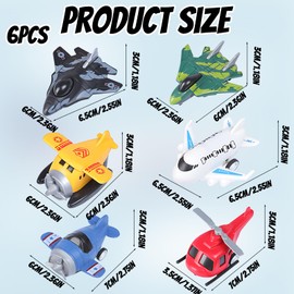 ZORVEXLYNX 6 Aeroplane Toys, Toy Aeroplane Set for Kids, Airplane Toys for 2-8 Year Olds, Helicopter Toy for Imaginative Play, Birthday Gift Idea