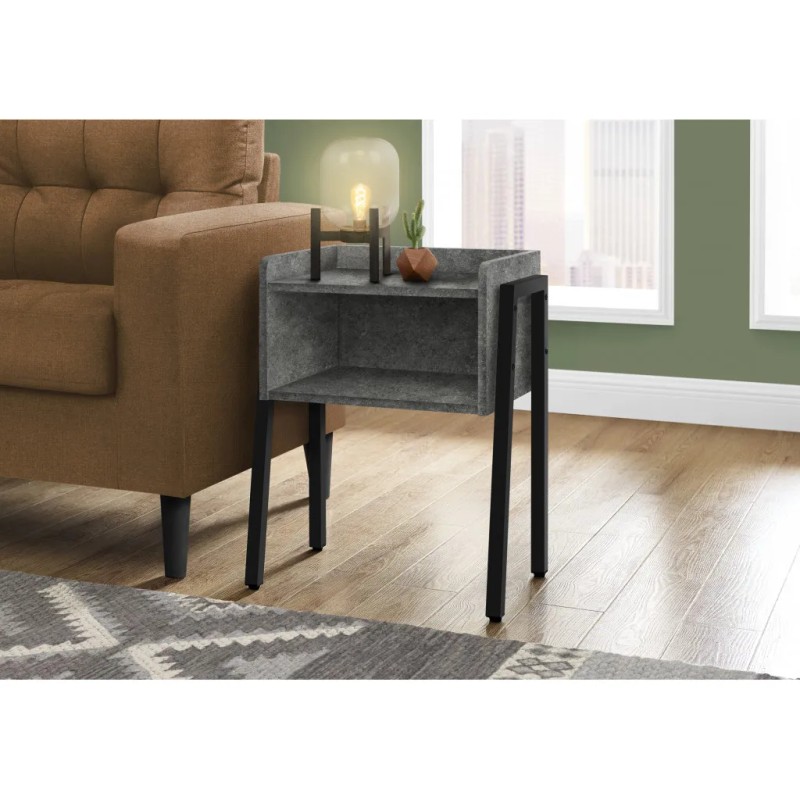 Homeroots 23" Black And Gray End Table With Shelf