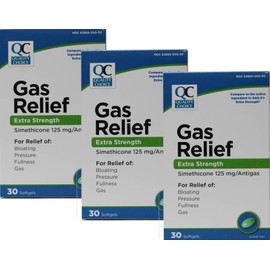 Quality Choice Gas Relief Extra Strength Simethicone 125 mg 30 Softgels (3 Pack)