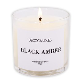 Urban Concepts by DECOCANDLES - Black Amber - Highly Scented Soy Candle - Long Lasting - Hand Poured in USA (6 Oz.)