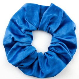 Mytoptrendz® Large Silk Hair Scrunchies Mulberry Silk Hair Ties Traceless Ponytail Holders for Frizz and Breakage Prevention Thick Fine Hair (Blue)