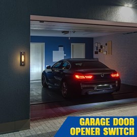 Saillong Lighted Doorbell Button, Wired Door Bell Push Buttons LED Door Chime, Wall Mounted Doorbell Switch Garage Doorbell Button (Black, Warm Light)