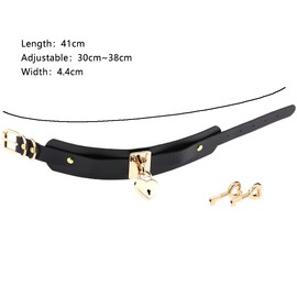 Umiwe Women's Choker Heart Collar Padlock Ring Necklace Choker Stylish Cute Accessory, Metal