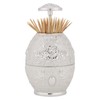 Metal Zinc Alloy Toothpick Holder Flower Pattern Hand Press Toothpick