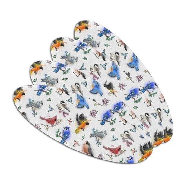 Northeastern Birds Pattern Double-Sided Oval Nail File Emery Board Set