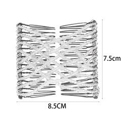 2 Pcs Magic Hair Combs Crystal Beads Hair Combs Vintage Stretch Beaded Hair Combs Magic Elastic Hair Slides Elastic Pearls Double Combs for Women Ladies Girls