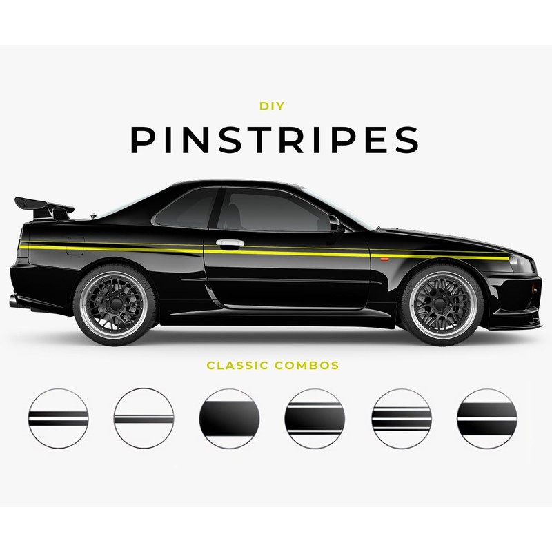 VViViD Vinyl Tape Pinstripe Yellow Fluorescent Neon Gloss Adhesive Automotive