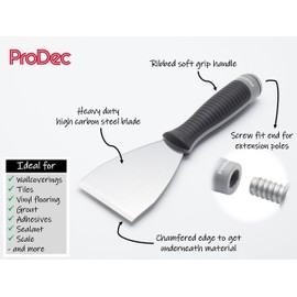 ProDec 3" Heavy Duty Straight Pole Scraper with Extension Pole Fitting