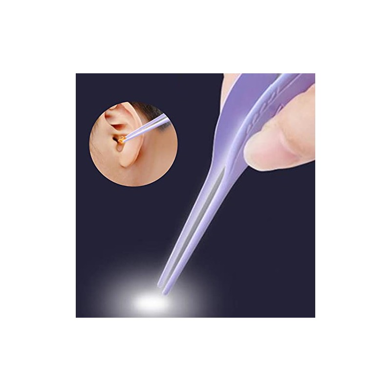 光る耳かき LED ライト付き ピンセット USB 充電式 みみかき ステンレス製 照明付き 耳掃除