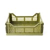 2 x AY-KASA - Midi-Box (Olive) Collapsible Storage Bin Container