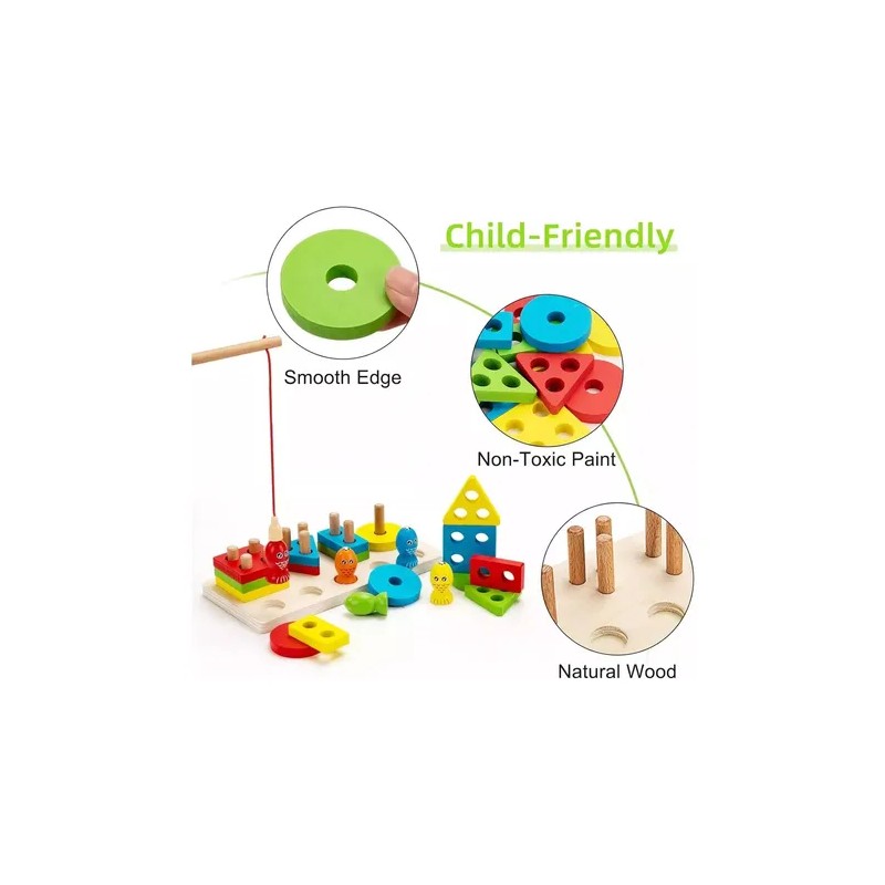Torre Estimulacion Didactica Destreza Madera Montessori Bebe Primarios