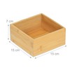 Relaxdays Bamboo Organiser Box, Flat Storage Box without Lid, HBT
