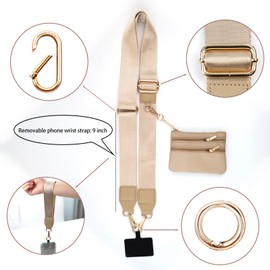 Upgraded 2-in-1 Phone Strap Crossbody with Removable Wrist Strap, 2 Pack Adjustable Phone Lanyard Crossbody with Wallet, Clip And Go Phone Strap with Zippered Pouch for Women Travel Cruise Essential