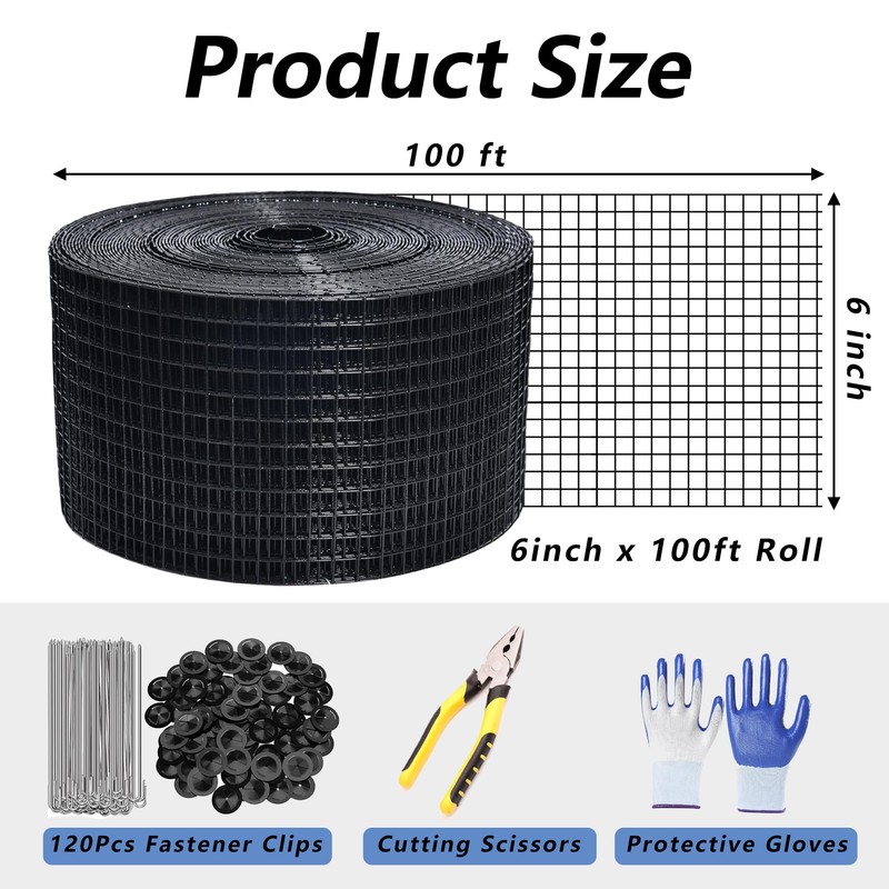 6in X 100ft Critter Guard for Solar Panels, 1/2inch PVC