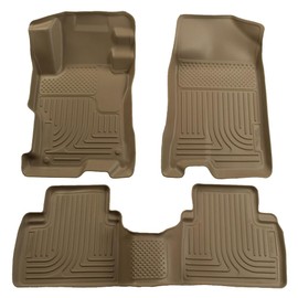 Husky Liners Weatherbeater Floor Mats | Fits 2004-2009 Toyota Prius | Front & 2nd Row, 3-pc Tan - 98523