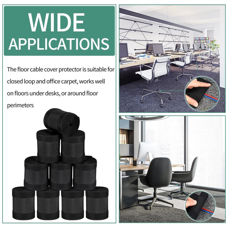 WILLBOND Carpet Cord Cover Cable Grip Floor Cover Cable Protector