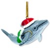 Humpback Whale with Santa Hat Ornament