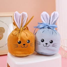 Wgudzpj Easter Rabbit Ear Gift Bags with Drawstrings Bunny Party Favors Treat Gift Pouches (Blue)