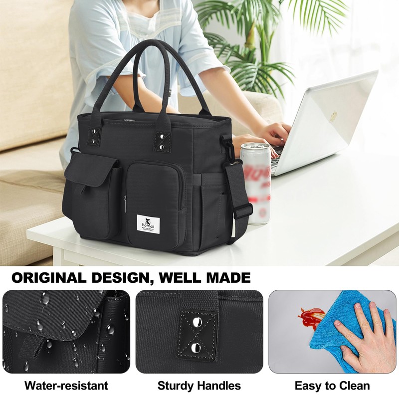 Hafmall Large Insulated Lunch Bag for Women Men, Leakproof Lunch