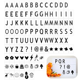 CAREDGO Pack of 104 Light Box Letters, LED Lightbox Alphabet Letters A5, DIY Light Box Letters for Lightbox, Symbols Lightbox with Letters, Numbers, Lightbox for Gift, Decorative