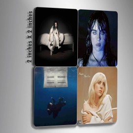 Unbranded 4 Mags | BILLIE EILISH MAGNETS (4) 2x2 inches - Art from Hit me Hard and Soft