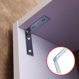 Create idea 50Pcs 2Inch 90 Degree Angle Brace Brackets L Shaped Corner Joining Plates Zinc Plated for Furniture Shelf Support - 50x50x15x1.5mm