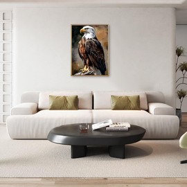 ZENDIYO Eagle Diamond Art Kits for Adults, 5D Diamond Painting Kits for Adults Beginners, DIY Full Drill Diamonds Dots Gem Art Painting and Crafts for Home Wall Decor 12x16inch