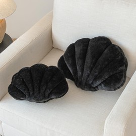 Znhinery Shell Pillow, Seashell Throw Pillow with Soft Rabbit Plush for Couch Bed, Shell Shaped Decorative Ocean Pillow Stylish Beach Cushion Room Decor Aesthetic for Bedroom Livingroom