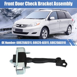X AUTOHAUX Front Left Door Check Bracket Stop Strap 68620-AE011 for Toyota Sienna 2004-2010 Car Arm Assembly LH Driver Side Stopper Limiter, Black, Silver Tone, 6.30''x3.15''