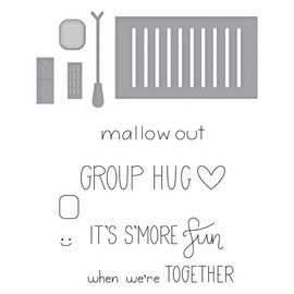 Spellbinders Fire Up The Grill Stamp and Die Set, Metal, Multi-Colour, 23.5 x 14.8 x 0.6 cm