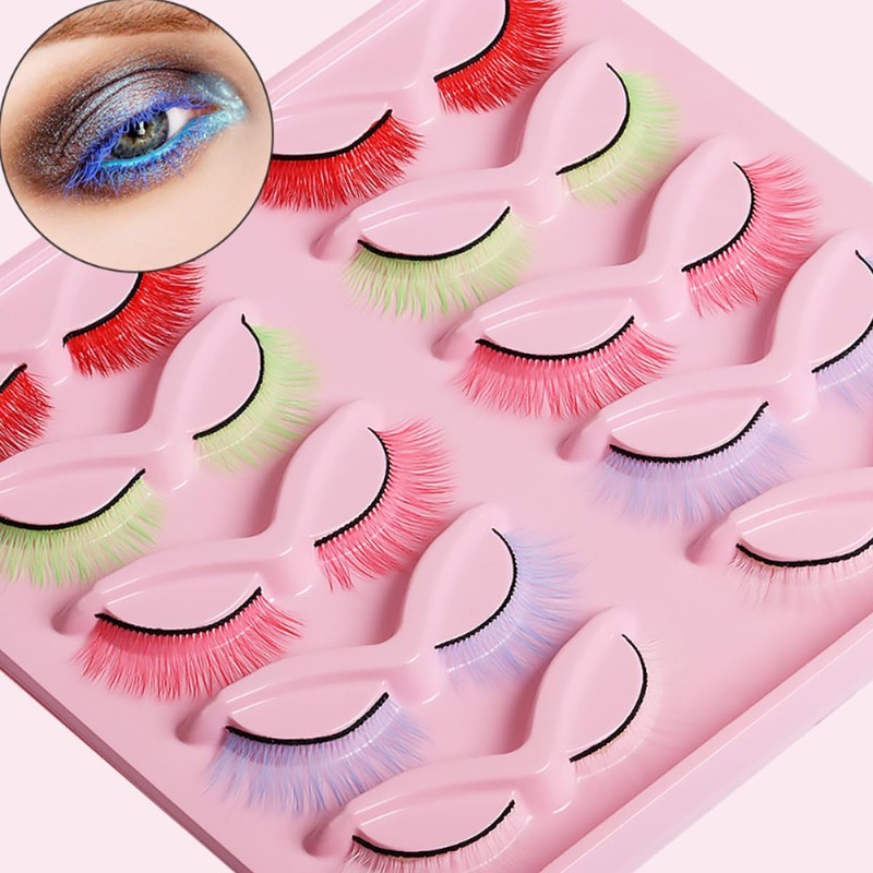 Ipetboom Practice False Eyelashes Pack 10 Pairs Wispy Natural False
