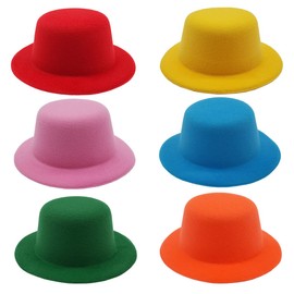 6 Colors Mini Formal Hats Miniature Doll Hats Hat for DIY Crafts Hair Accessories Decorate（5.1"/13cm)