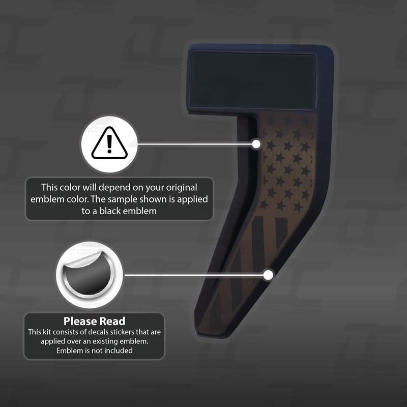 Decal Concepts American Flag Flat Black Fender Badge Emblem Accent