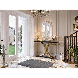 Brauthon Frameless Bathroom Mirror, 24" x 36" Arched Vanity Mirror for Wall Beveled, Arch Wall Mounted Mirror for Hallway, Living Room, Bedroom