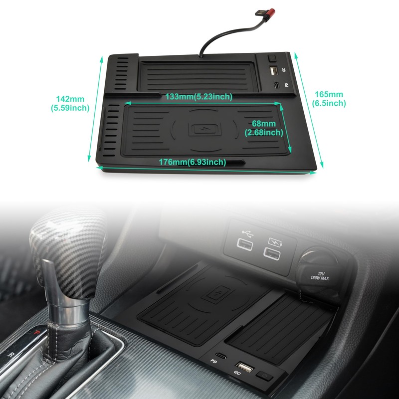 KEWISAUTO Car Wireless Charger for 2022-2024 Honda Civic, Center Console