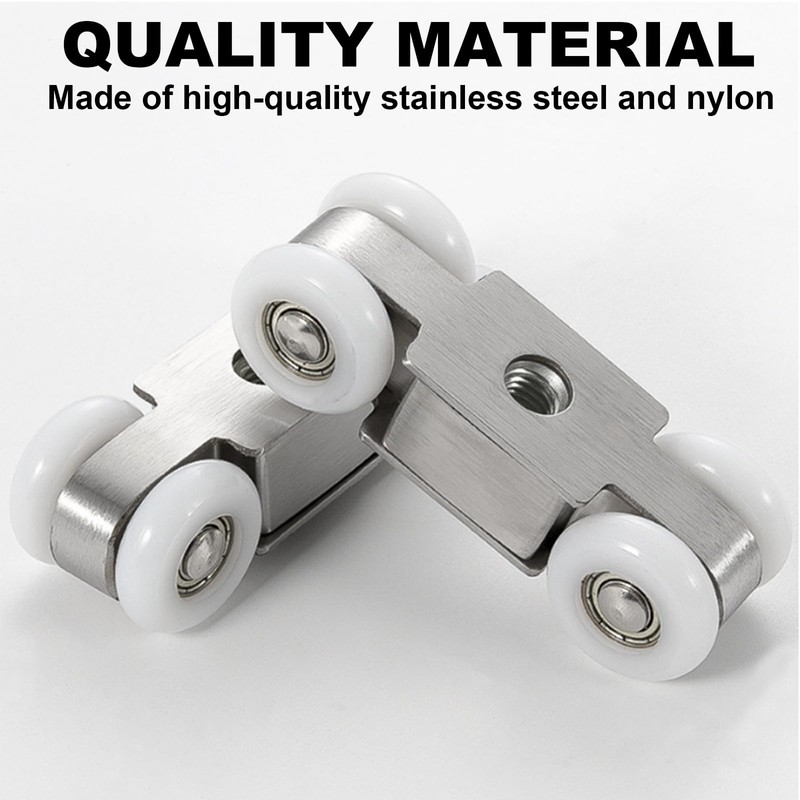 Li-TianFeng 2pcs 4-Wheel Stainless Stee Hanging Wheel Suitable fo Sliding