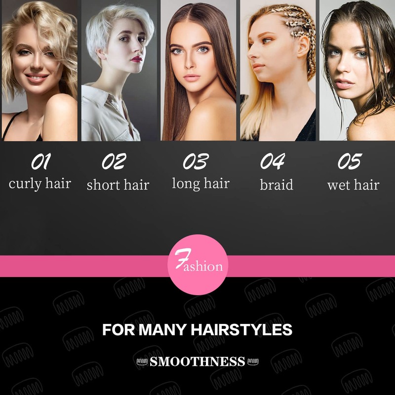 3-Piece Teasing Brush Set Bristles Hair Brush 3 Rows Teasing