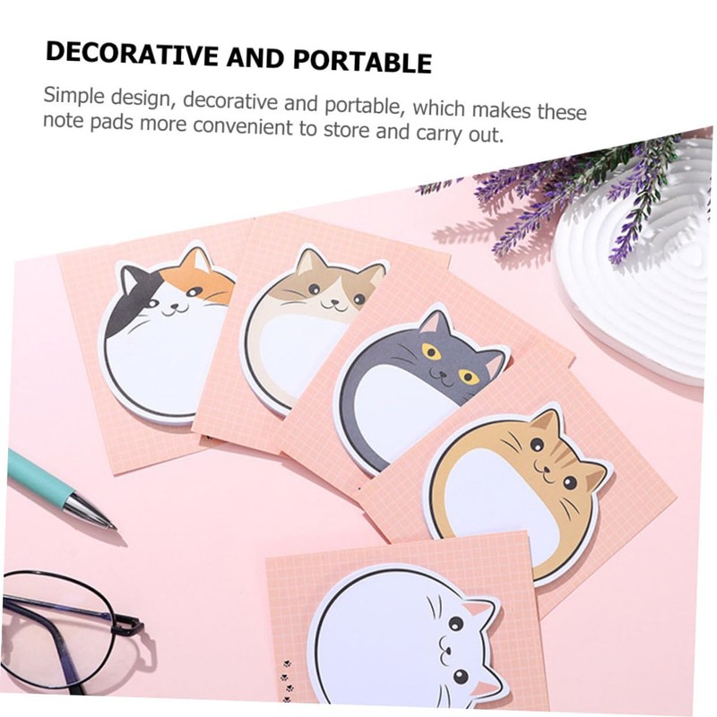 jojofuny Cute Cartoon Cat Memo Pads Portable Note Stickers for