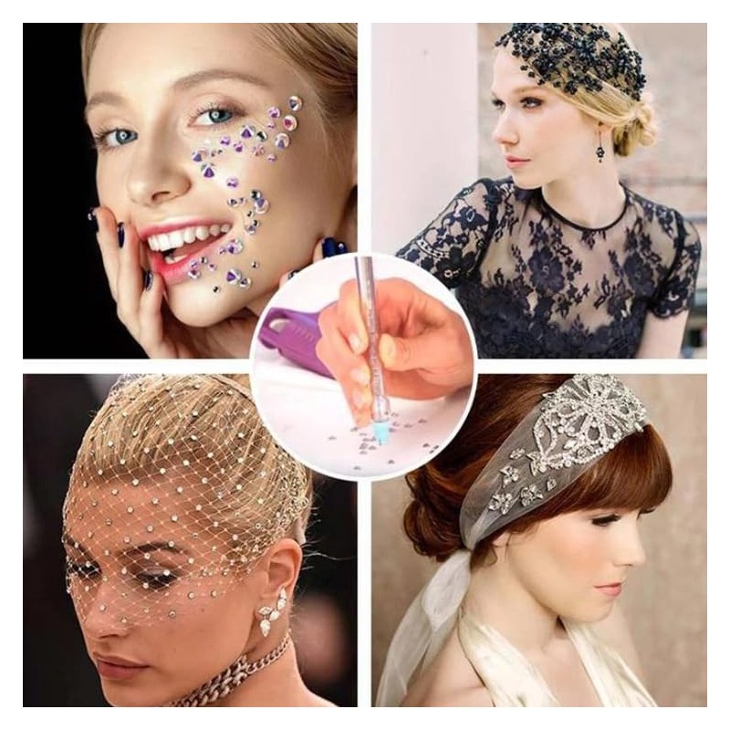 Jollin 1920 Pieces Flat Back Rhinestones Glass Charms Rhinestones Gemstones